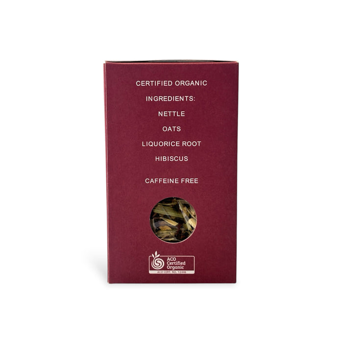 Organic Loose Leaf  Caffeine Free Nourish Ingredients - Nettle, Oat, Liquorice Root, Hibiscus